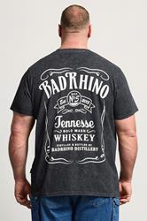 BadRhino Big & Tall Black Acid Wash Whiskey Rodeo Graphic T-Shirt | BadRhino 2