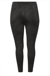 Plus Size Black Faux Suede Stretch High Waisted Leggings | Yours Clothing 5