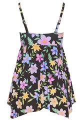 YOURS Plus Size Black Floral Pastel Bandeau Swim Dress | Yours Clothing 9
