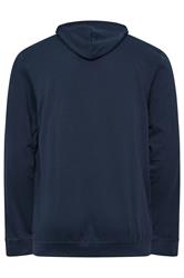 JACK & JONES Big & Tall Navy Blue Zip Through Print Hoodie | BadRhino 4