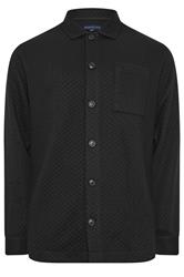 BadRhino Big & Tall Black Jersey Textured Overshirt