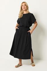 YOURS Plus Size Black Elasticated Waist Maxi Dress | Yours Clothing 3