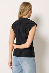 LTS Tall Women's Black Pinstripe Button Top | Long Tall Sally 2