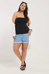 YOURS Plus Size Black Bandeau Top | Yours Clothing 3