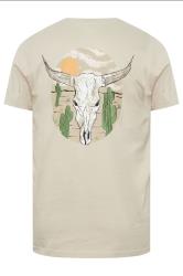 BadRhino Big & Tall Natural Brown Cow Skull Graphic T-Shirt | BadRhino 8