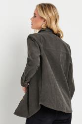 PixieGirl Petite Women's Grey Cotton Cord Long Sleeve Shirt | PixieGirl 2