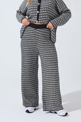 LIMITED COLLECTION Plus Size Navy Blue Boucle Wide Leg Trousers | Yours Clothing 1