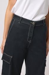 M&Co Indigo Blue Wide Leg Cargo Jeans | M&Co 5