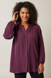 EVANS Plus Size Burgundy Red Frill Neck Blouse | Evans 3