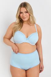 YOURSET 2 PACK Curve Grey Marl & Blue Lace Trim Padded Bra | Yours Clothing 4
