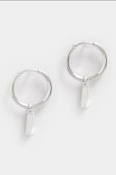 Silver Tone Diamante Mini Hoop Earrings | Yours Clothing  3