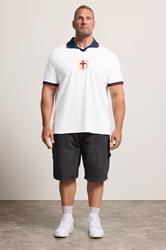 BadRhino Big & Tall White England Football Polo Shirt | BadRhino 1
