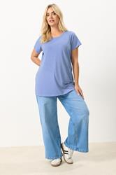 YOURS Plus Size Blue Core T-Shirt | Yours Clothing 1