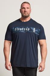 FIRETRAP Big & Tall Navy Blue Logo Print T-Shirt | BadRhino 3