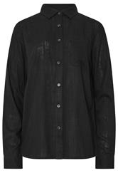 LTS Tall Black Linen Oversized Long Sleeve Shirt