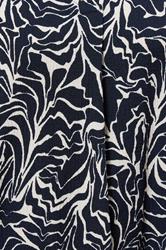 EVANS Plus Size Navy Blue Abstract Floral Pleat Front Swing Top | Evans 5
