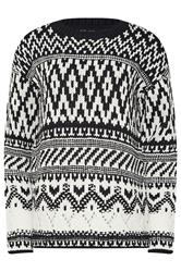 LTS Tall Black & White Fairisle Jumper