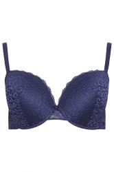 YOURSET 2 PACK Plus Size Blue & White Lace Trim Padded Bras | Yours Clothing 7