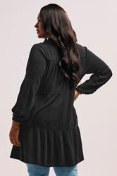 YOURS Plus Size Black Tiered Lace Shirt | Yours Clothing  2