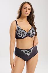 YOURS Plus Size Purple Floral Embroidered Non Padded Bra | Yours Clothing 2