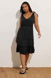 YOURS Plus Size Black Tiered Throw On Dress | Yours Clothing 3