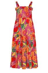 YOURS Curve Pink Fruit Print Maxi Dress