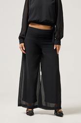 PixieGirl Petite Women's Black Chiffon Palazzo Trousers | PixieGirl 2