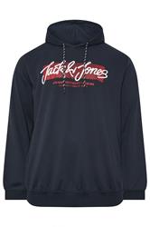 JACK & JONES Big & Tall Navy Blue Hoodie | BadRhino 2