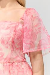 YOURS LONDON Plus Size Pink Floral Organza Dress | Yours Clothing 4