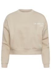 PixieGirl Petite Womens Stone Brown 'California' Slogan Cropped Sweatshirt | PixieGirl 6