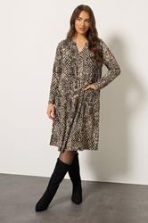 EVANS Plus Size Black Animal Markings Pocket Detail Dress | Evans 3