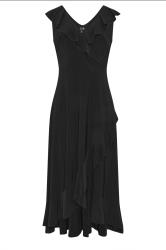 LTS Tall Women's Black Wrap Frill Dress | Long Tall Sally 5