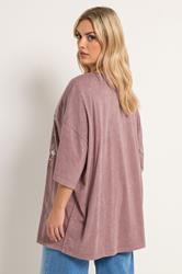 YOURS Plus Size Pink Floral & Sun Graphic Boxy T-Shirt | Yours Clothing 4