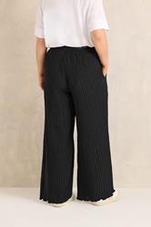 EVANS Plus Size Black Textured Wide Leg Trousers | Evans 4
