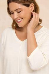 EVANS Plus Size Ivory White V-Neck Cotton Top | Evans 4
