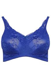 YOURS Curve Cobalt Blue Lace Bra