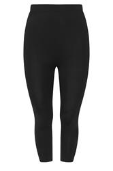 YOURS Plus Size Black Heart Mesh Detail Cropped Leggings | Yours Clothing 5