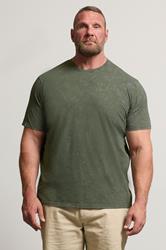 BadRhino Big & Tall Khaki Green Acid Wash T-Shirt | BadRhino 3