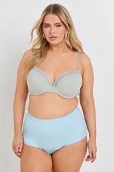 YOURSET 2 PACK Curve Grey Marl & Blue Lace Trim Padded Bra | Yours Clothing 5