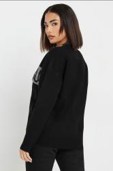 PixieGirl Petite Women's Black Knitted Christmas Slogan Jumper | PixieGirl 2