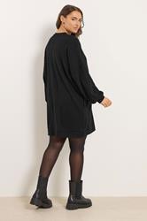 YOURS Plus Size Black Cable Knit Jumper Dress | Yours Clothing 2