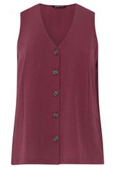 YOURS Curve Burgundy Red Waistcoat