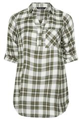YOURS Curve Green Check Overhead Shirt