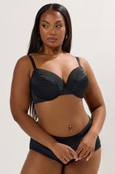YOURSET 2 PACK Plus Size Black & Pink Burnout Stripe T-Shirt Bras | Yours Clothing 4
