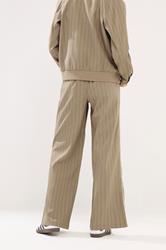 PixieGirl Petite Women's Natural Brown Stripe Pull On Wide Leg Trousers | PixieGirl 4
