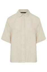 EVANS Curve Natural Brown Short Sleeve Cotton Shirt