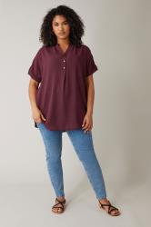 EVANS Plus Size Purple Woven Check Blouse | Evans  1
