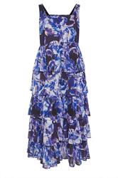 YOURS Curve Purple Floral Ruffle Dress