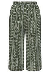YOURS Curve Green Floral Crinkle Midaxi Culottes