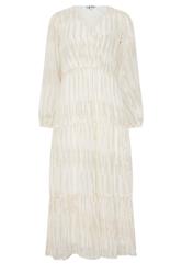 LTS Tall Ivory White Metallic Dash Tiered Maxi Dress | Long Tall Sally 5